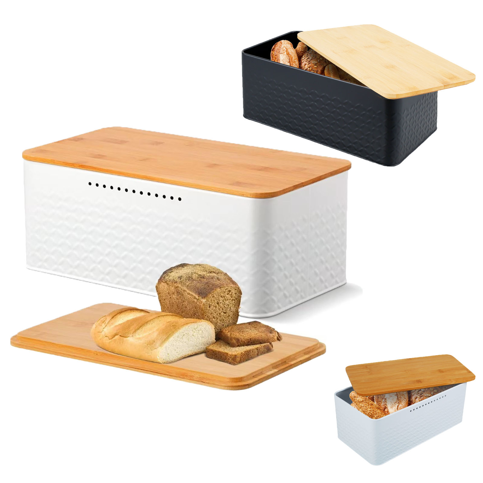 Food Storage Oven Safe - صندوق خبز مع غطاء من الخيزران