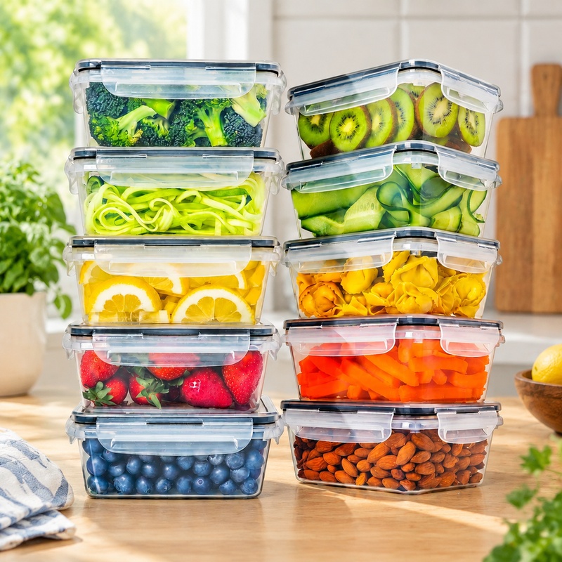 Food Storage Labels - مجموعة من 10 عبوات تخزين للمطبخ