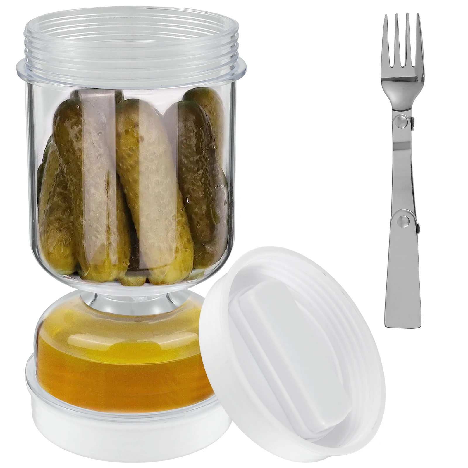 جرة المخللات مع الشوك موزع جاف - مراجعة Food Storage With Dividers وسعره