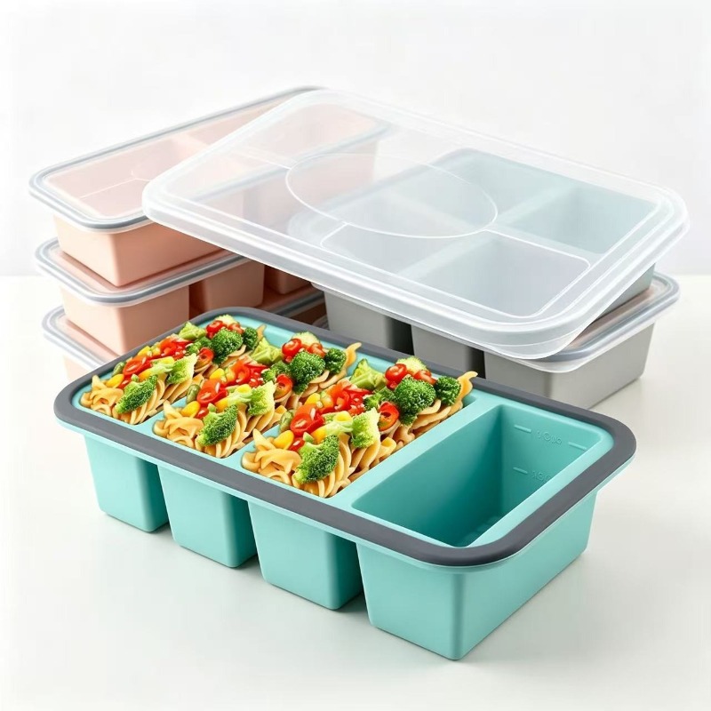 قوالب سيليكون للفريزر مع غطاء، - مراجعة Food Storage Meals وسعره