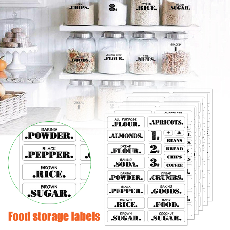 132 قطعة ملصقات المطبخ الغذاء  - مراجعة Food Storage Labels وسعره